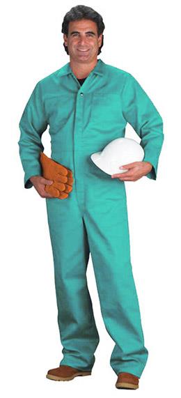 GREEN 9 OZ FR COTTON COVERALL - Tagged Gloves
